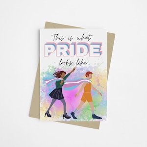 Biglietto d'auguri per il Trans Pride / Celebra il mese dell'orgoglio LGBTQ+ / LGBTQ+, Trans, Genderfluid - Sostieni i diritti trans, proteggi le bambole