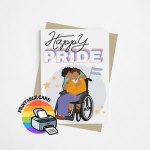imprimable Fierté pour personnes trans et personnes handicapées | Téléchargement numérique A5 | Intersectionnel, genre fluide, handicap, diversité, fierté LGBTQ+
