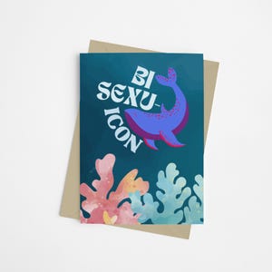Carte drôle de fierté bisexuelle | Soutien des alliés LGBTQ+ | Cadeau du jour pour la double visibilité | Carte d'affirmation queer