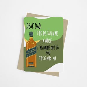 Coming Out to Dad Card | LGBTQ+ Coming Out Greeting Card | Gay Bi Trans Nonbinary Letter to Dad | Queer Pride Support Card for Parent
