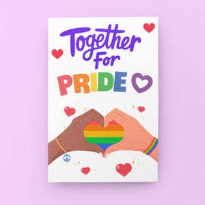 Carte de la fierté LGBTQ+ 2025 | de solidarité de la fierté arc-en-ciel | Prise en charge des gays, des lesbiennes et des bisexuels