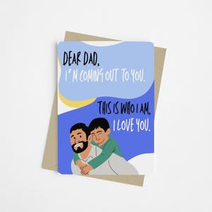 Faccio coming out con papà / Biglietto di coming out LGBTQ+ / Biglietto LGBTQ+ padre-figlio / Messaggio di coming out personale