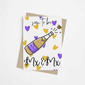 LGBTQIA+ Hochzeits- & Verlobungskarte | Mx und Mx | Queere Freude und Feier für Nonbinary, Trans, Genderflüssigkeit und Queer Paare