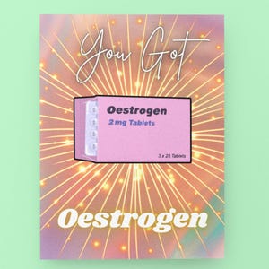 Herzlichen Glückwunsch zum Start von E-Karte | Ösrogen Übergang Meilenstein | Trans Femme Nonbinary Affirmation | LGBTQ+ Gender Reise Grußkarte