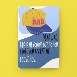 Je fais mon coming out, papa | Carte de sortie LGBTQ+ | Fils/fille homosexuel d'un père | Carte de fierté émotionnelle