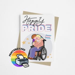 imprimable Fierté pour personnes trans et personnes handicapées | Téléchargement numérique A5 | Intersectionnel, genre, handicap, diversité Fierté LGBTQ+