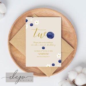 Invitation d'anniversaire fruitée Two-tti | Faire-part numérique sur le thème des fruits pour les 2 ou 4 ans | Carte d'invitation personnalisée, version imprimable à télécharger