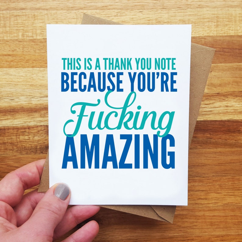 Funny Thank You Card Youre Amazing Youre Fcking Etsy