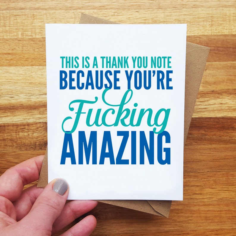 Funny Thank You Card You’re Amazing You’re Fcking | Etsy