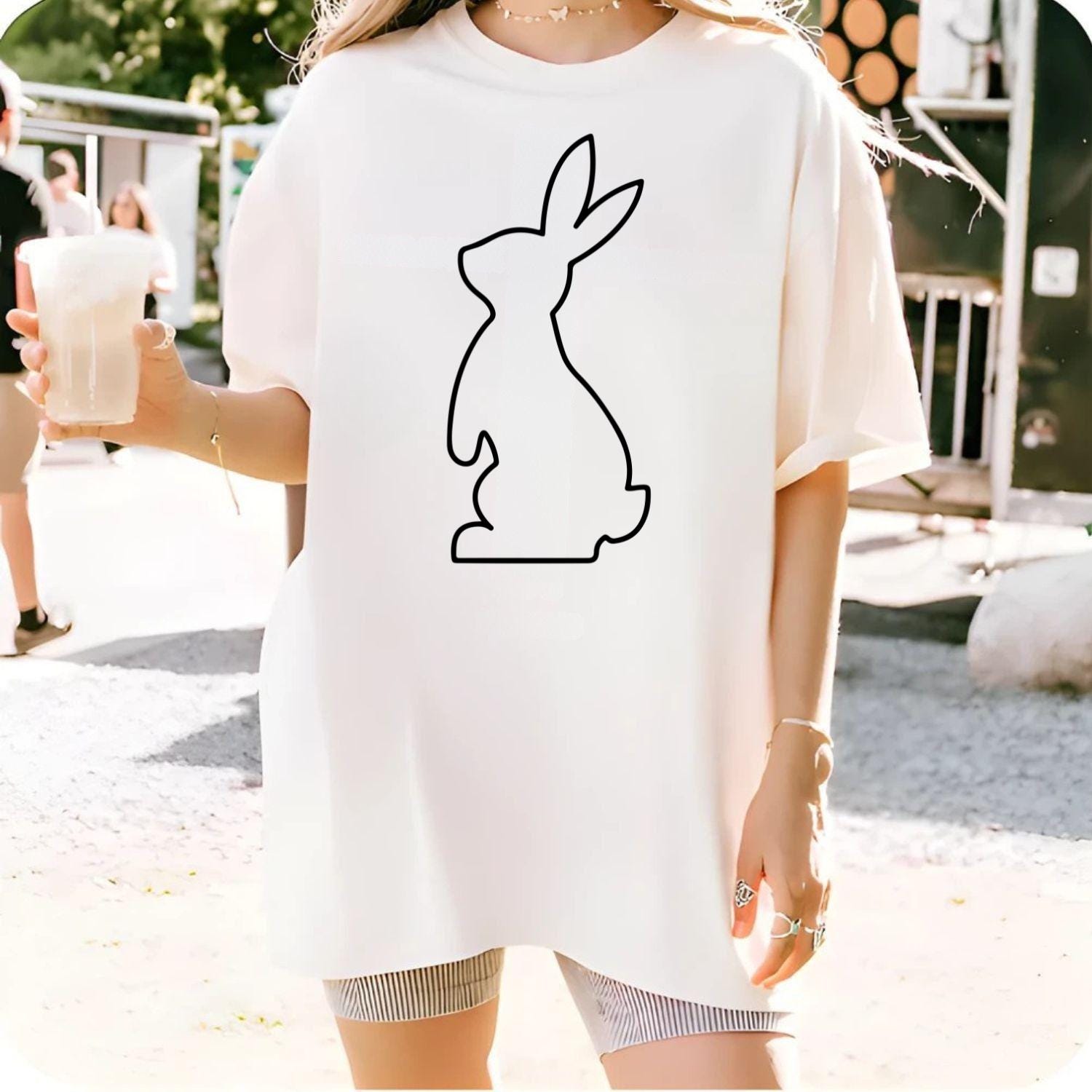 Easter Bunny Silhouette SVG Bundle, Rabbit Outline Cut File , Digital ...