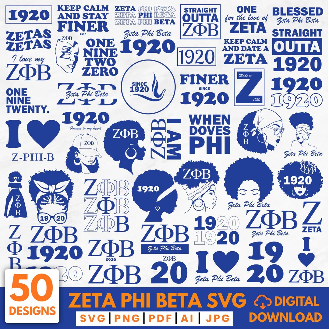 Zeta Phi Beta SVG | Sorority Greek Letters SVG | 1920 Zeta SVG | Blue ...