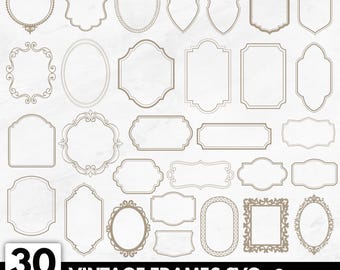 Vintage Baroque Frames SVG Bundle, Ornate Clipart (Digital Download)