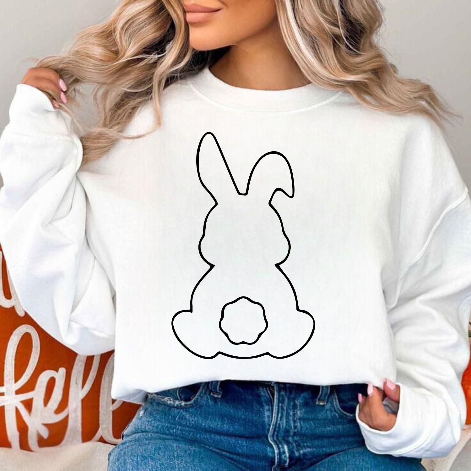Easter Bunny Silhouette SVG Bundle, Rabbit Outline Cut File , Digital ...