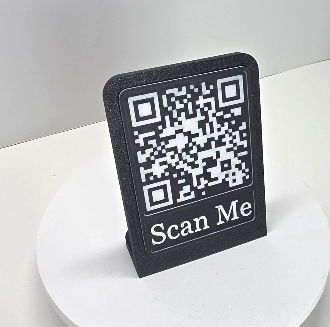 Custom Curved QR Code Display – Modern & Professional - Etsy