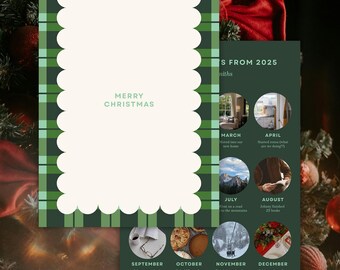 Editable Canva Holiday Card Template | Plaid Merry Christmas Card, Printable 4×6 & 5×7 | Instant Download