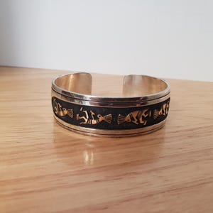 Vintage Sterling Siver Signed Hopi Bracelet Celebrates Life