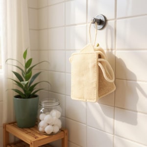 Organic Loofah Sponge Pad – Natural Exfoliating Shower Pad for Face & Body, Zero Waste Bath Accessory