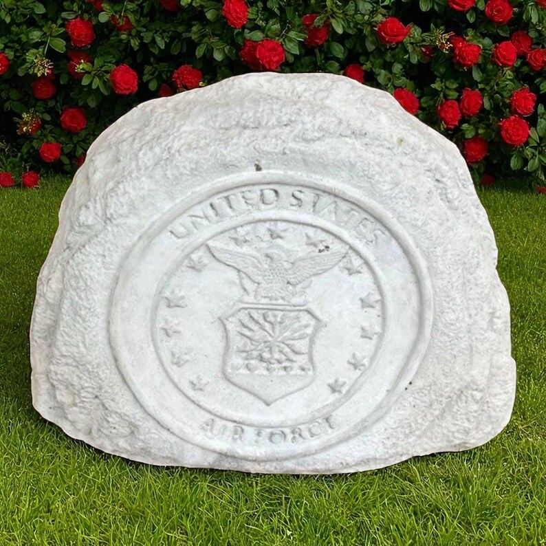 Air Force Rocks Concrete Air Force Rock Sculpture Cement Garden Figurine Fallen Soldier ...