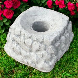 Globe Holder Statue Concrete Planter Sculpture Outdoor Backyard Decoration Flowers Pot Figurine Detailed Holder Statuary Patio Pot Gift 7"H