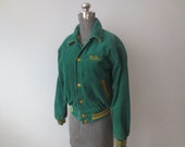 Vintage 39 70s 39 80s West Wind Corduroy Letterman Jacket w Quilted Lining, St. Jude Hockey, Youth XL, Women 39 s Small - Med