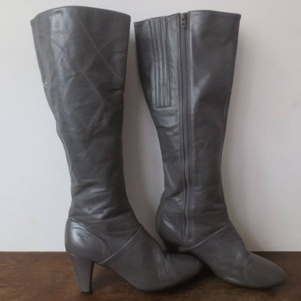 Knee High Leather Boots Etsy