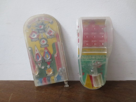 Vintage Marx Mini Games 1960s Pocket Pinball & Under-n-over Clear Plastic  With Metal Base -  Israel