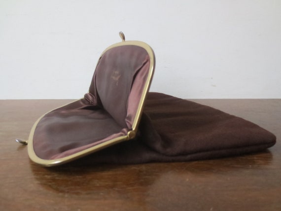 Vintage 1940s/50s Ingber Chocolate Wool Folding K… - image 3