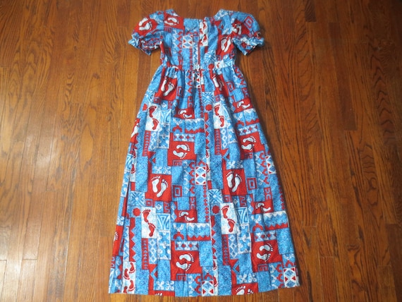 Vintage Hawaiian Dress 1960s/1970s Abstract Novel… - image 7