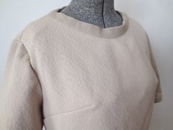 Vintage 1960s/70s Blouse in Textured Tan Double K… - image 2