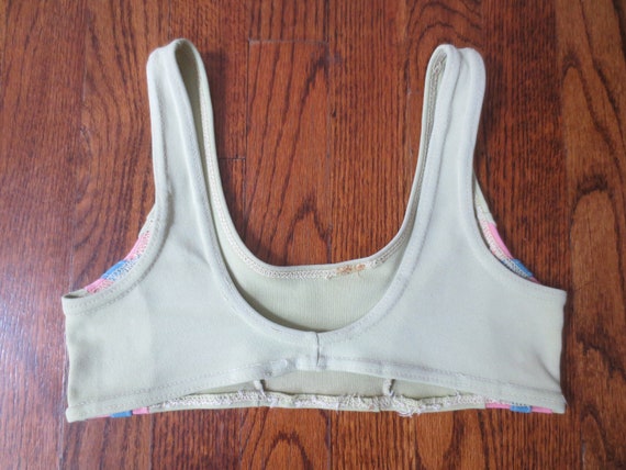 Vintage Girls Bikini Top 1960s Mod Light Olive wi… - image 4