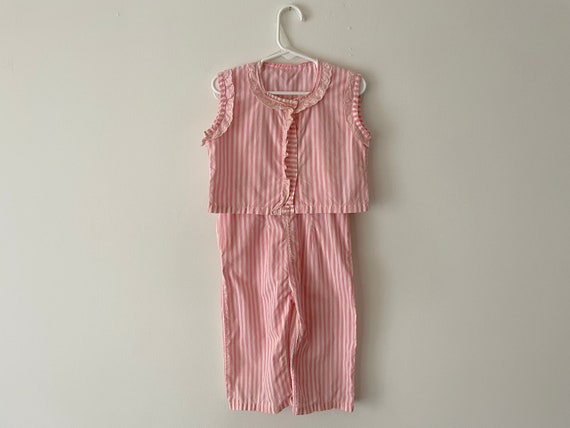 Vintage Toddler Overall Romper Set 1950s/60s Pink… - image 2