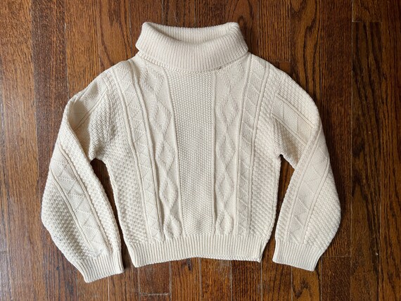 Vintage Kids Cable Knit Sweater 1960s/70s An Orig… - image 4