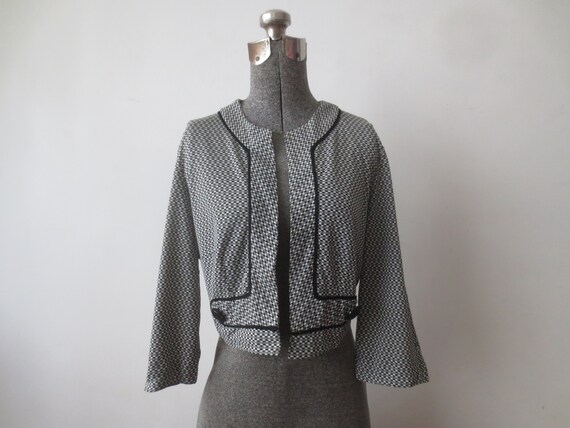Vintage 1940s Rayon Bolero Jacket Cropped Dress J… - image 1