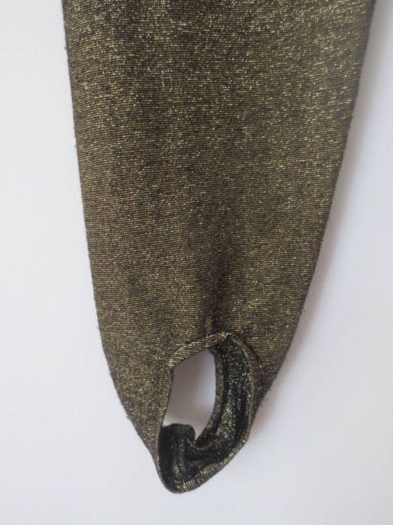 Stretchy Stirrup Pants Vintage /'80s /'In Resource/' Gold Lurex Sparkly Size Medium