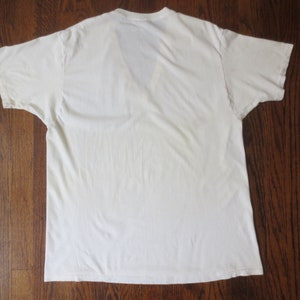 Vintage Jockey T-Shirt Classic White V-Neck Trashed/Distressed Single Stitch XL 21.5 Inches Pit to Pit image 5