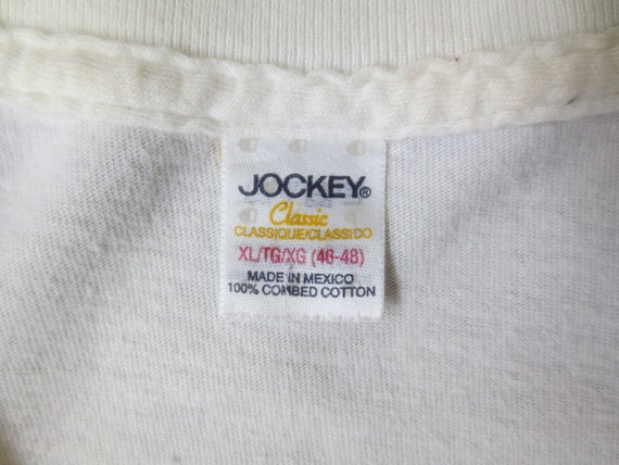 Vintage Jockey T-Shirt Classic White V-Neck Trash… - image 6