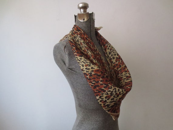 Vintage Leopard Scarf 1950s/60s Oversized Leopard… - image 3