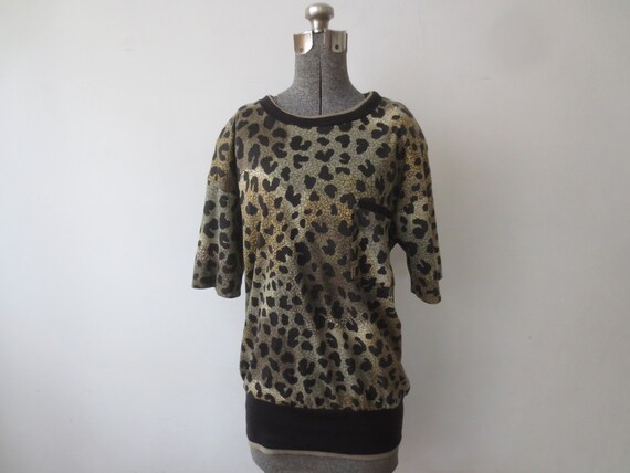 Vintage 80s Leopard T-Shirt Peter Popovitch Overs… - image 3