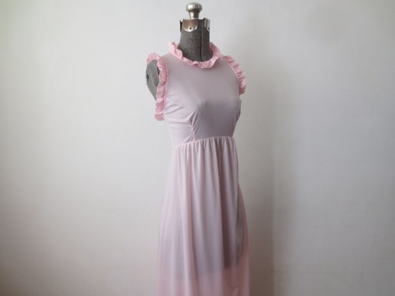 Vintage 1960s/70s Nightgown Empire Waist with Ruf… - image 1