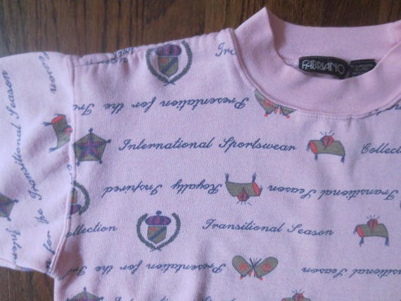 Vintage 1980s Sweatshirt Fabriano Boxy Fit Pink P… - image 10