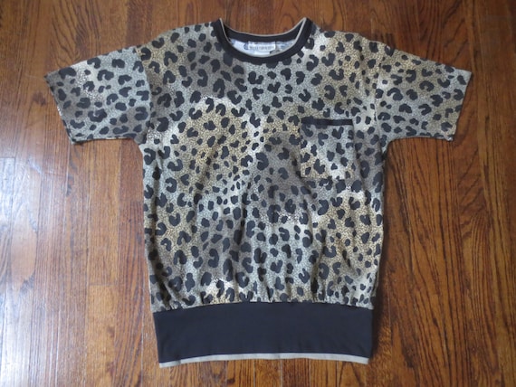 Vintage 80s Leopard T-Shirt Peter Popovitch Overs… - image 5