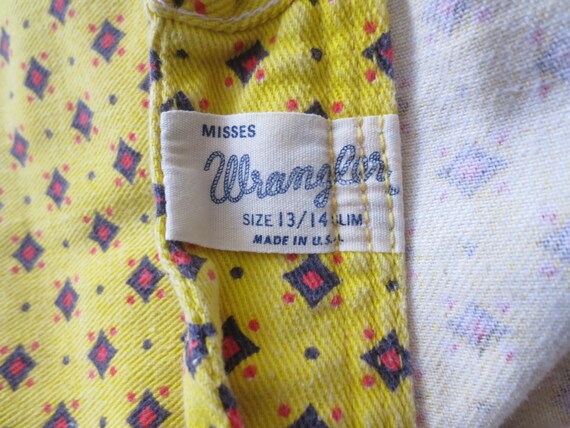 Vintage Wrangler Shorts 1960s/1970s Bright Yellow… - image 7