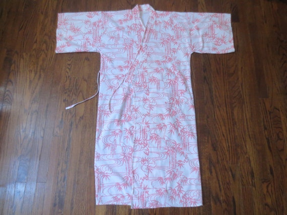 Vintage Kimono Robe 1950s/1960s Paper Thin Bamboo… - image 6