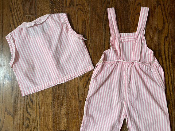 Vintage Toddler Overall Romper Set 1950s/60s Pink… - image 6