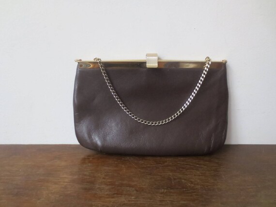 Vintage Leather Purse 1970s Ande Small Chocolate … - image 2