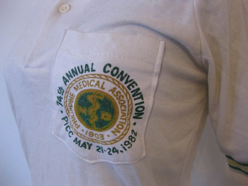 Vintage /'80s Philippine Medical Association Convention Polo,Super Soft /& Broken In M 1982 Zee Pee Shirts