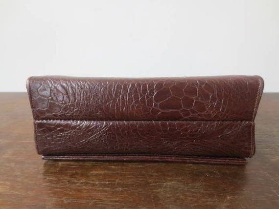 Vintage Box Purse 1960s Faux Alligator Textured V… - image 3