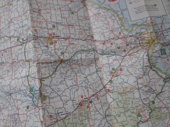 Vintage Phillips 66 Map of Missouri St. Louis & Kansas City - Etsy