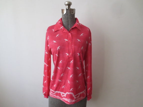 Vintage '70s Hot Pink, All Over Print Long Sleeve