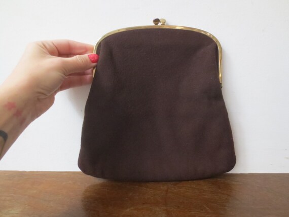 Vintage 1940s/50s Ingber Chocolate Wool Folding K… - image 1